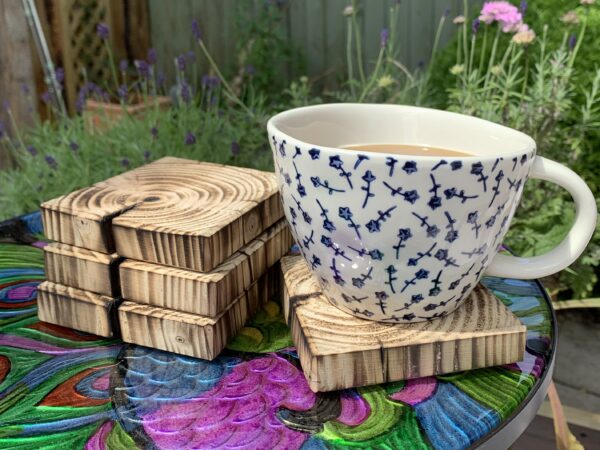 Rustic ‘Yakisugi’ Wood Coasters